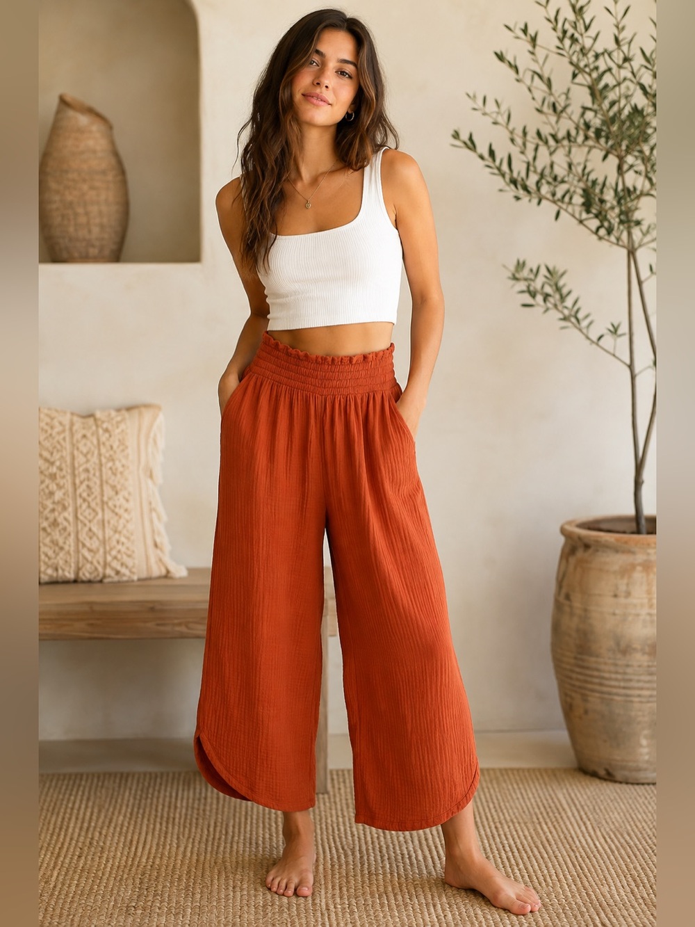 Marine Layer Double Cloth Cotton Wide-Leg Pants | Size XS